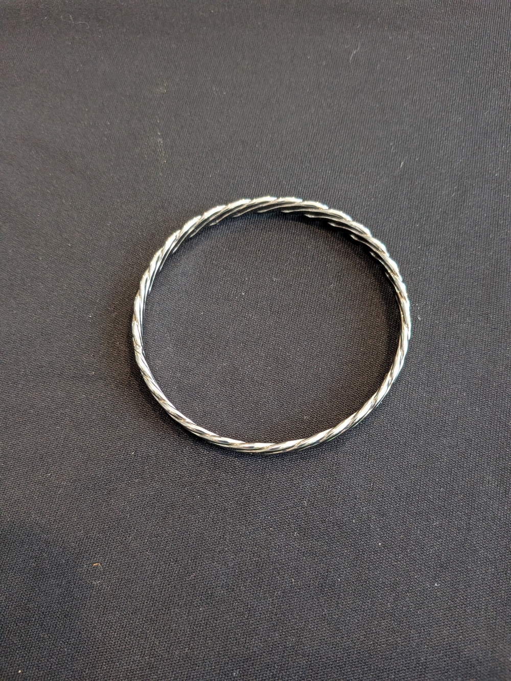Silver Twisted Rope Bangle Bracelet Vintage 2007